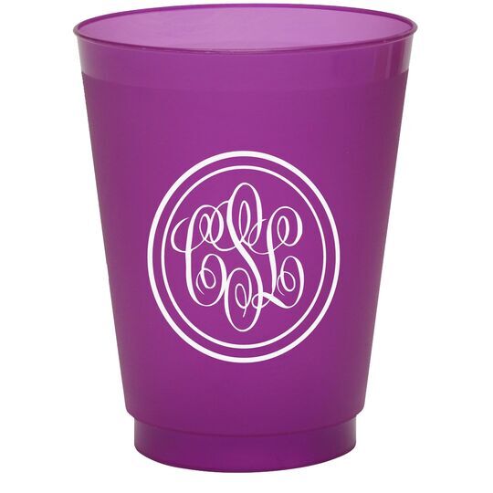 Double Circle Monogram Colored Shatterproof Cups